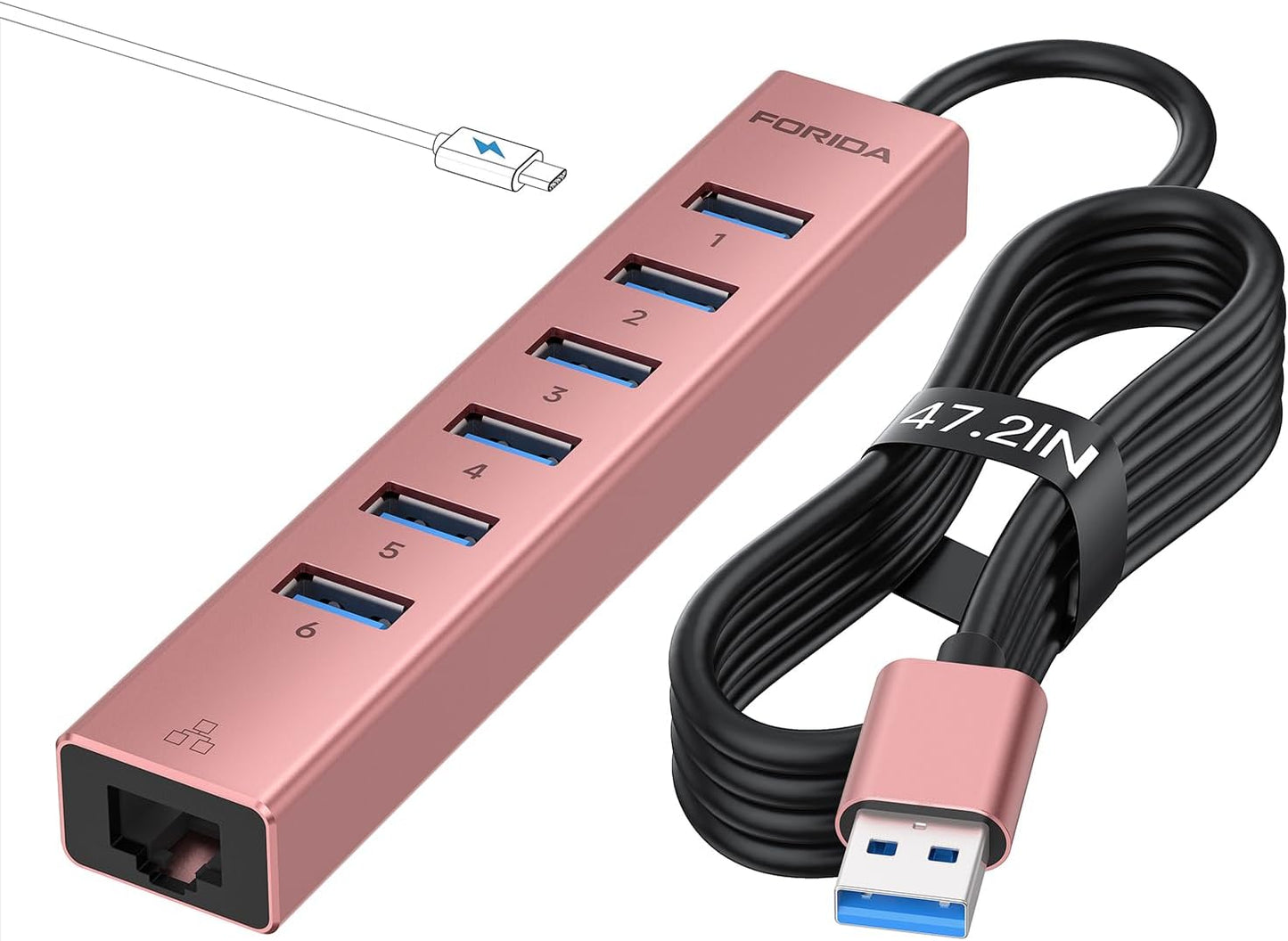 FORIDA Aluminum USB Ethernet Adapter - Fast Connectivity