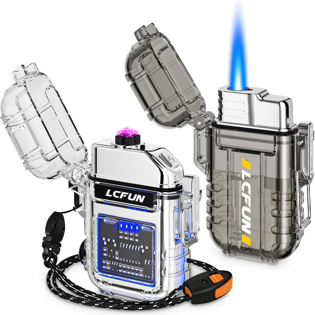 Waterproof USB Lighter Duo: Rechargeable & Windproof
