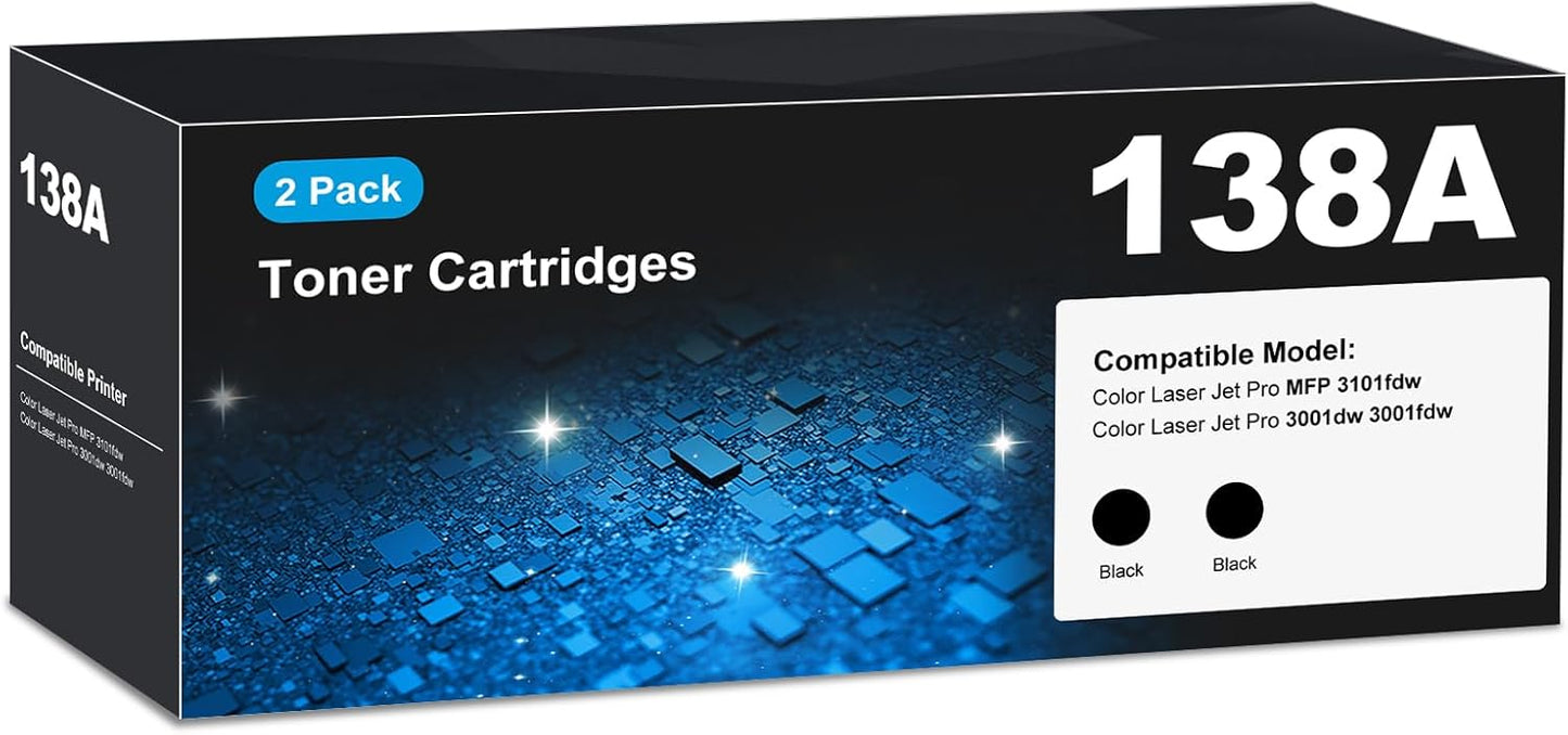 138A Black Laser Jet Toner Cartridge for HP MFP 3101fdw Printers