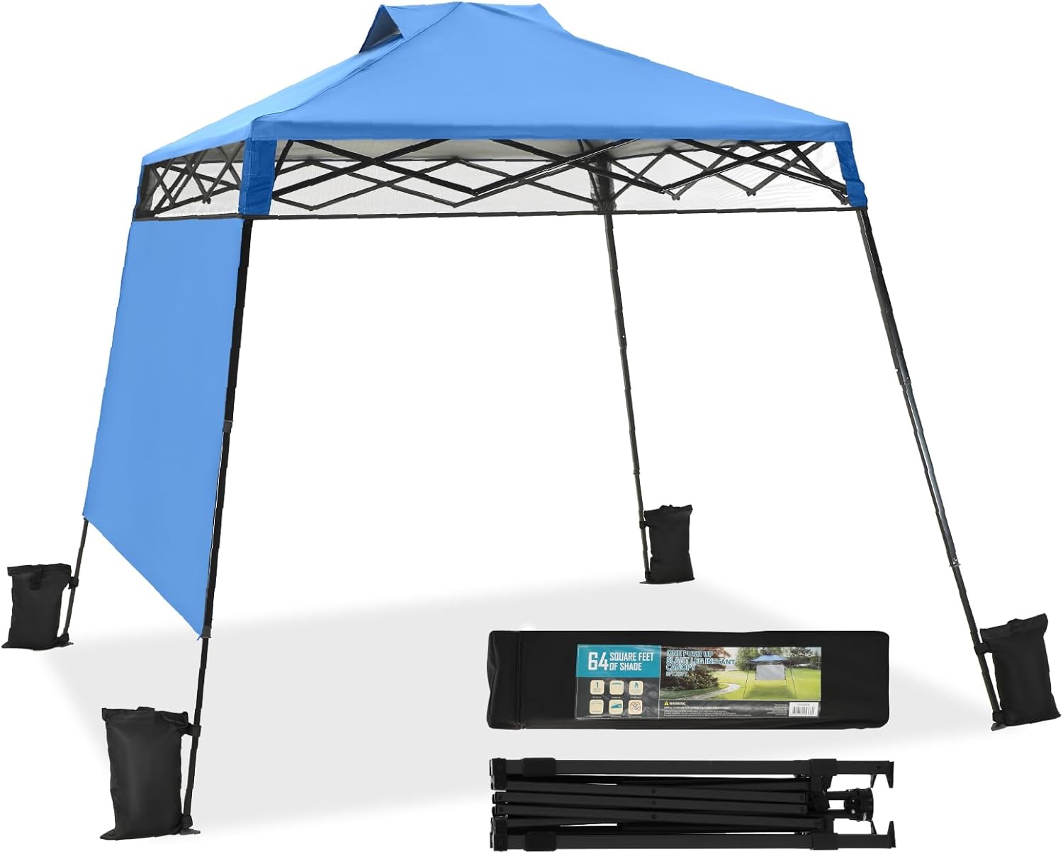 Easy Set Up 8x8 ft Vented Canopy Tent - Portable Sun Shelter