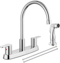 8 Inch Centerset Kitchen Faucet for Sink 3 Hole Dual Handle - High Arc