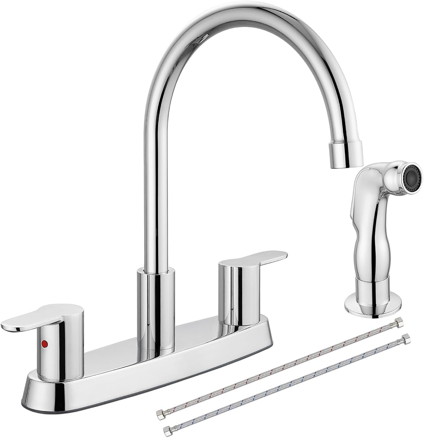 8 Inch Centerset Kitchen Faucet with High Arc Rotating Spout