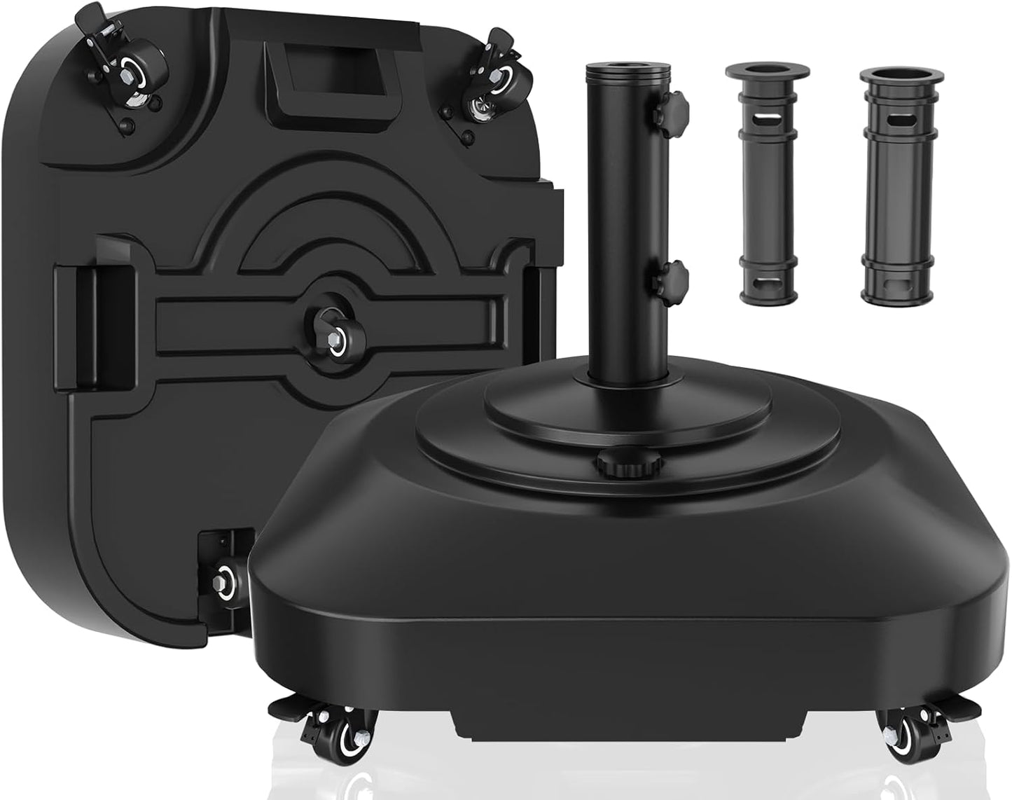 Heavy Duty Umbrella Base with 5 Wheels for Outdoor Stability