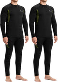 romision Thermal Underwear 2 Pack - Warm Fleece Lined Base Layer