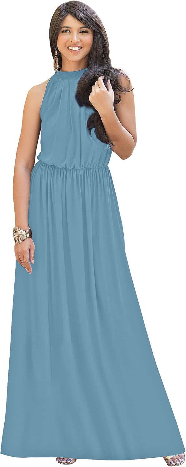 KOH KOH Sexy Sleeveless Summer Formal Gown for Any Occasion
