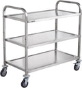 VEVOR 3-Tier Kitchen Utility Cart 37.5in x19.7in - Heavy-Duty Rolling
