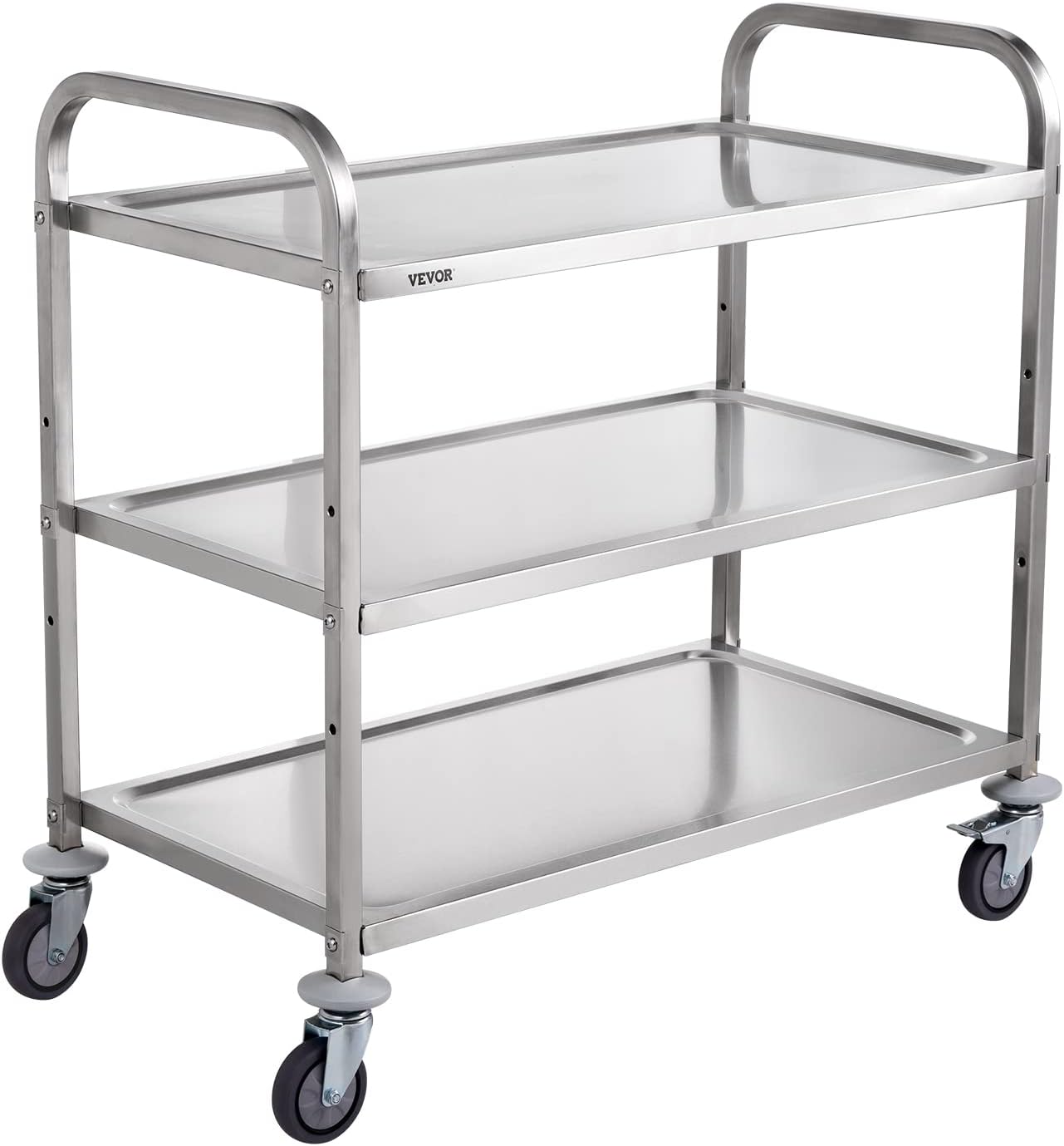VEVOR Kitchen Utility Cart: Durable 3-Tier Rolling Trolley