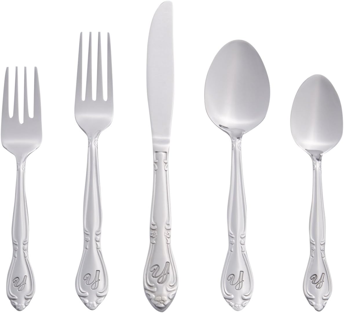 RiverRidge Rose Monogrammed Flatware Set for Elegant Dining