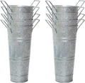 Galvanized Metal Vases Farmhouse French Flower Buckets - Set of 8
