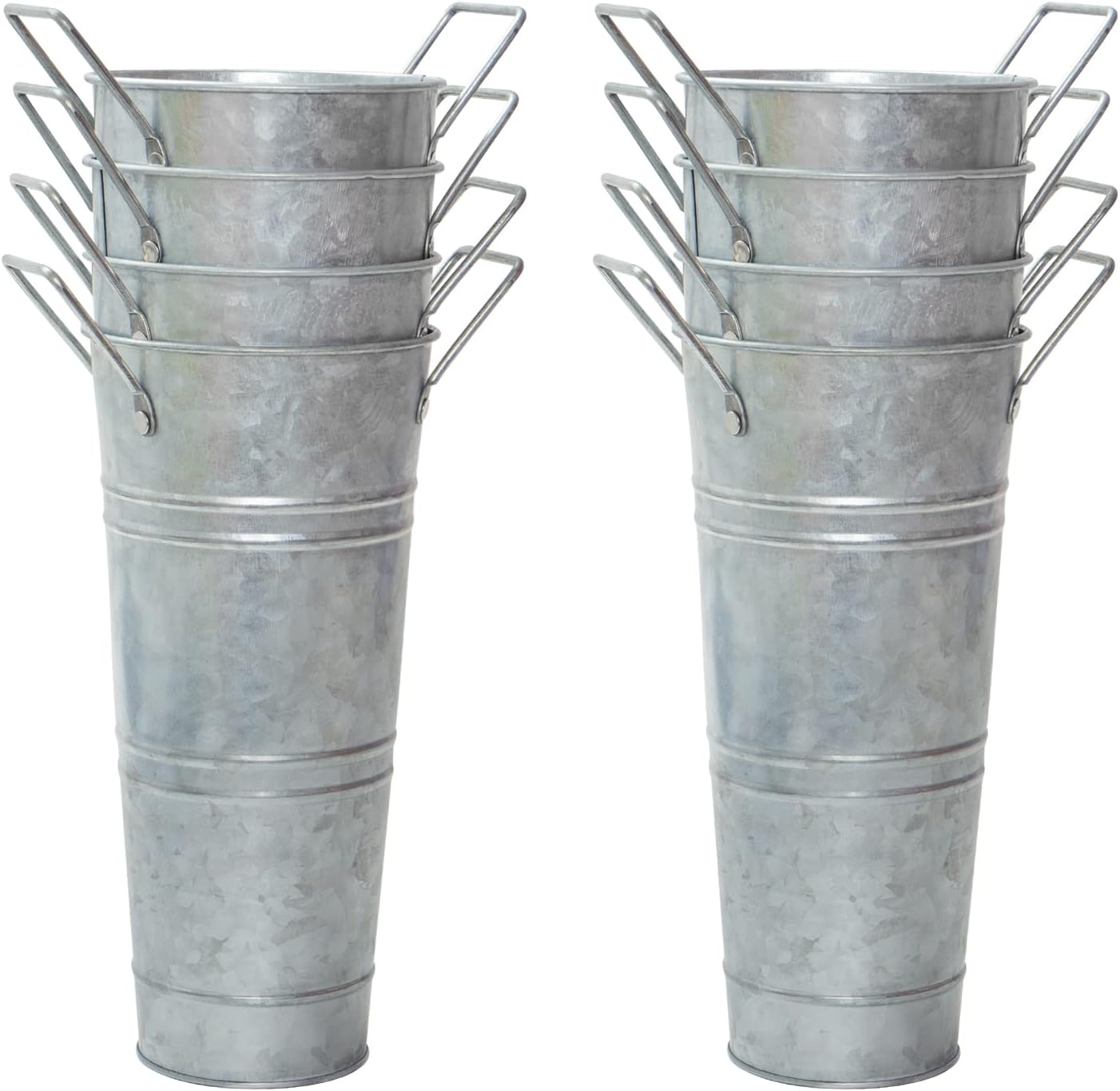Galvanized Metal Vases for Rustic Home Decor and Weddings
