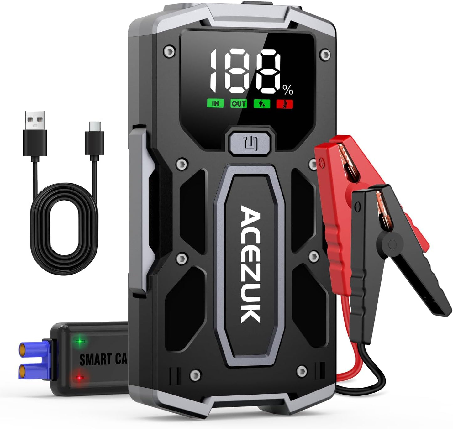 Car Jump Starter 12V 8-in-1 Battery Pack for Quick Charging