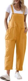 Women Long Casual Loose Bib Pants Overalls Romper - Cotton Comfort