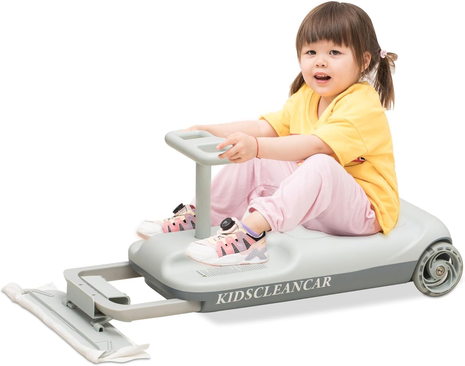 12V Ride-On Car with Cleaning Fun for Kids Ages 3+ Gray