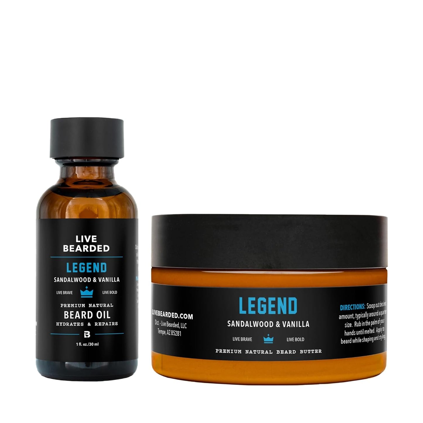 Live Bearded Beard Oil and Butter Grooming Kit for Growth