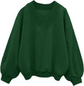 Hilinker Womens V Neck Oversized Sweatshirts Casual Drop Shoulder yet