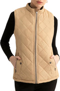 Women's Quilted Puffer Vest Water-Resistant Zip With Pockets quick