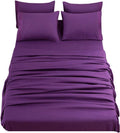 King Size Purple Microfiber Sheet Set - 6pc Deep Pocket Luxury