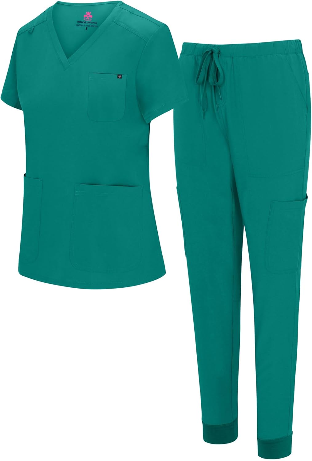 Natural Uniforms Womens 10 Pocket Cool Stretch Jogger Scrub Set