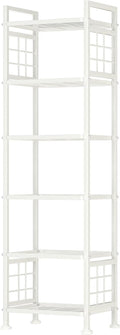 GIOTORENT 6-Wire Standing Storage Shelves - Narrow White Organizer
