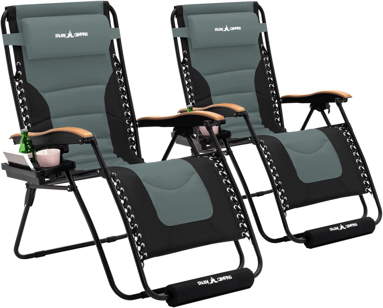 Oversized Padded Zero Gravity Chair Set of 2 for Ultimate Relaxation