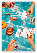 Vintage Blue Playing Cards Canvas Art - Poker Night Vibes!