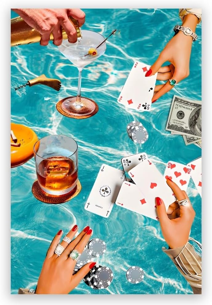 Retro Poker Night Canvas Art - Cool & Funky Decor