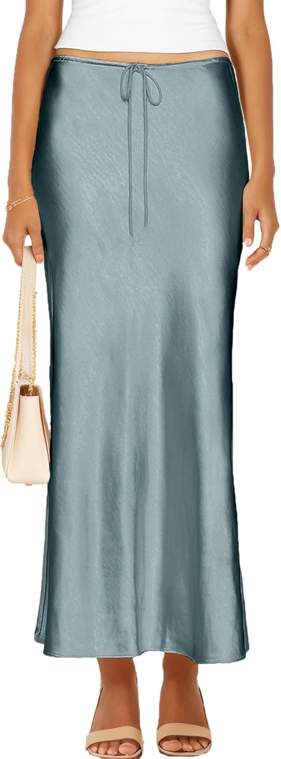 Womens Satin Silk Maxi Skirts for Casual and Formal Occasions