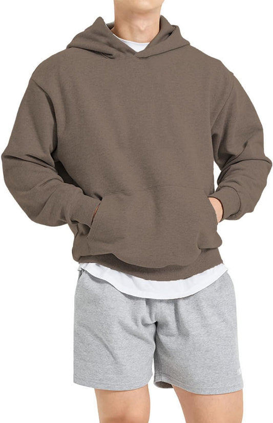 Men Hoodie Sweatshirt Loose Fit Casual Long Sleeve Pullover