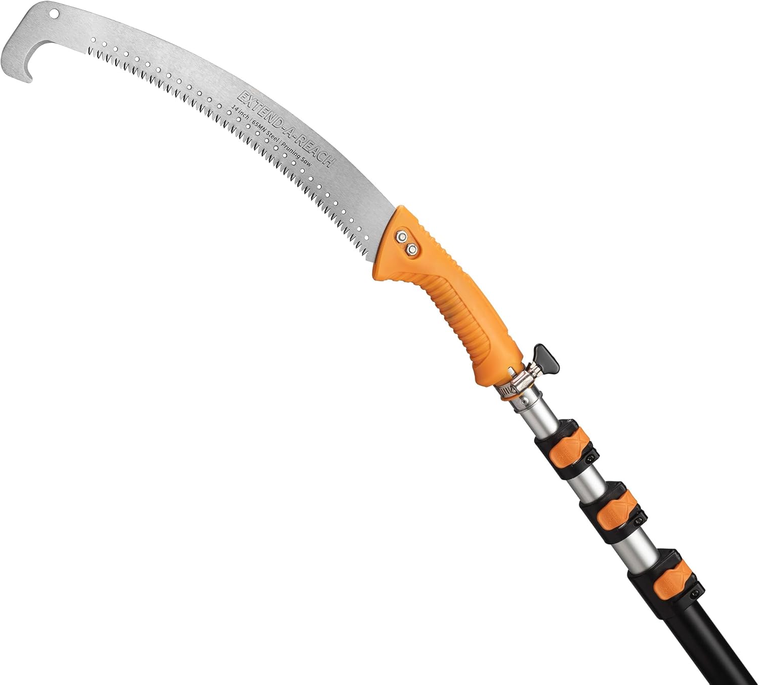 48-144in Telescoping Pole with Tree Pruner for Easy Trimming