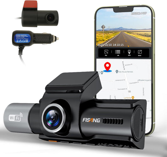 360 Dashcam: 3CH WiFi, IR Night Vision, GPS