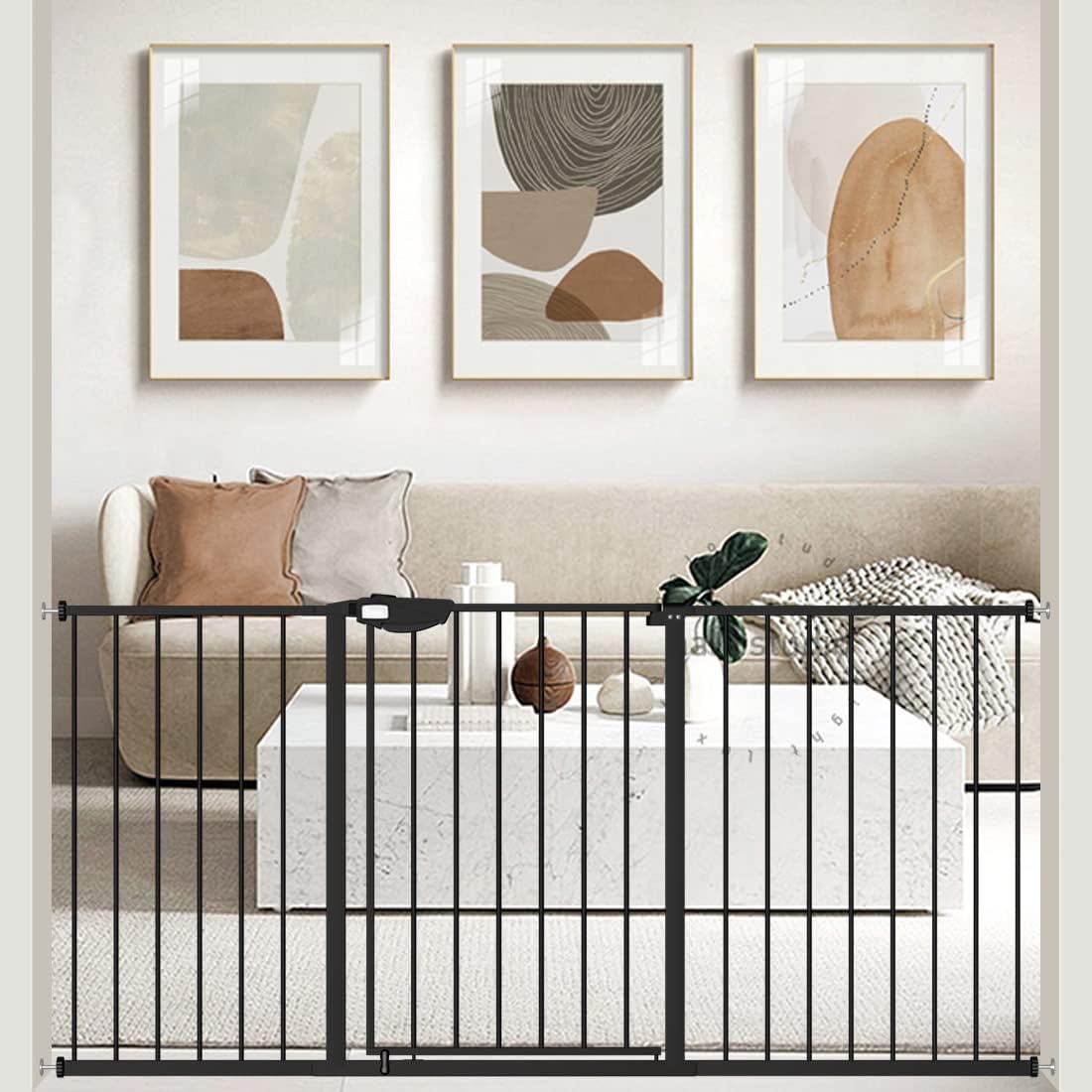 WAOWAO Triple Lock Baby Gate Extra Wide for Safety at Home