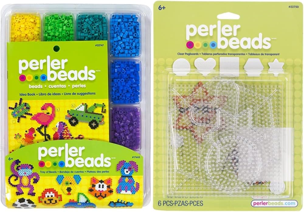 Perler Assorted Fuse Beads Kit with Storage Tray and Pattern Book
