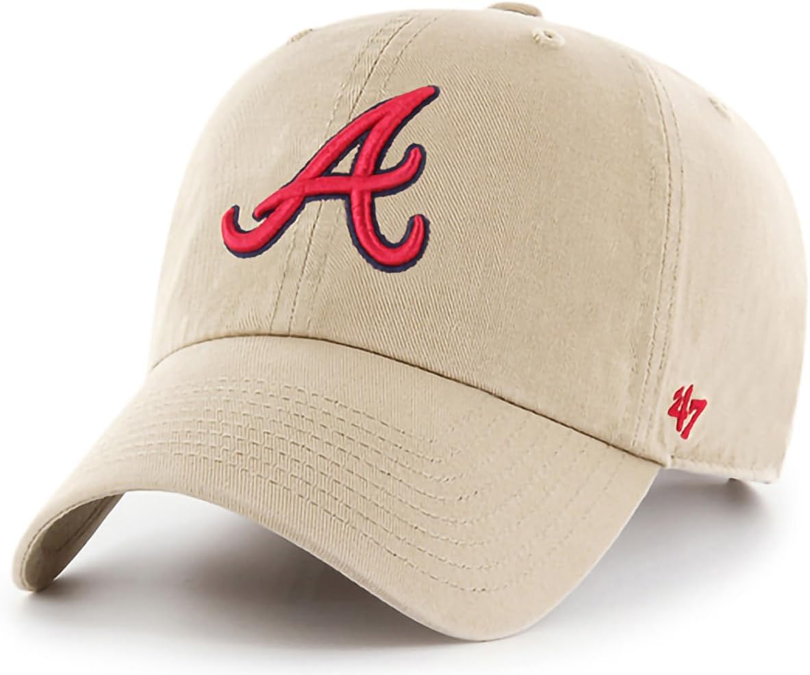 47 Brand MLB Khaki Primary Logo Clean Up Adjustable Baseball Cap