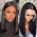 Bob Wig Human Hair 13x4 Lace Front Short Bob Wig 16 in - Natural Look