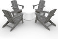 Folding Adirondack Chair Wood Texture 4 Pack - Compact Outdoor Seating