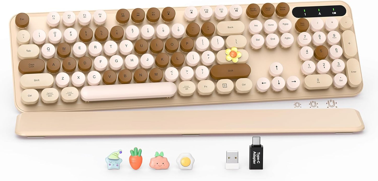 SABLUTE Wireless Keyboard: Retro Typewriter Style & Comfort