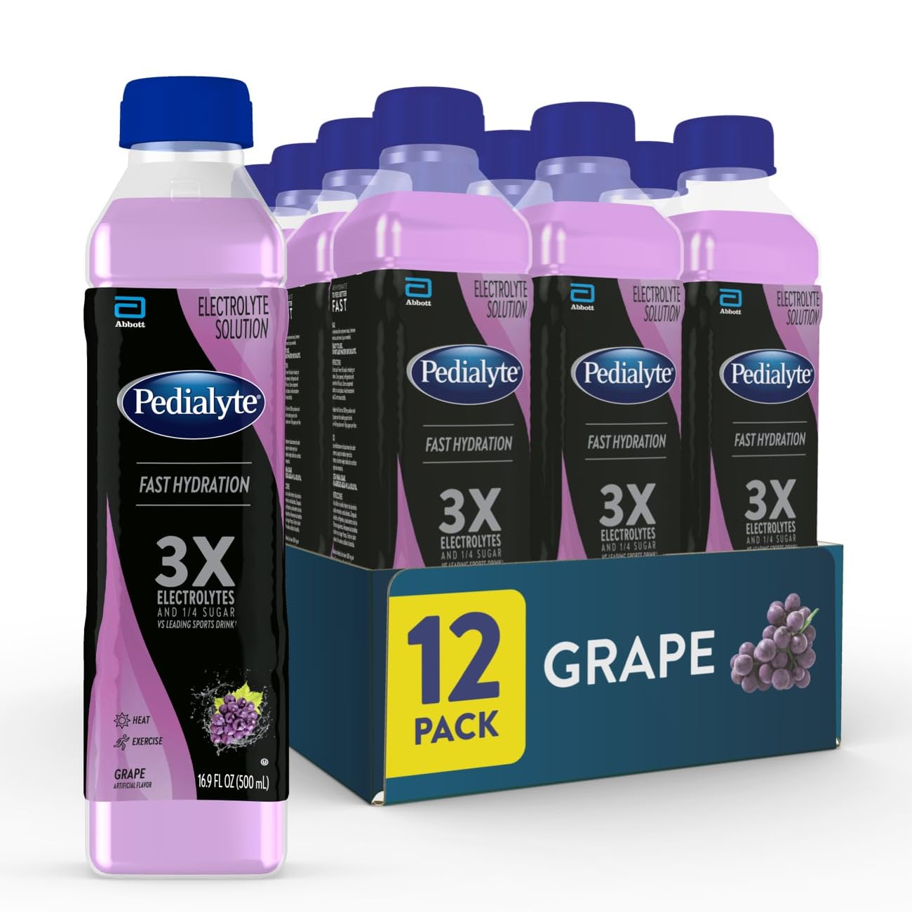 Pedialyte Electrolyte Solution for Fast Hydration, Grape Flavor