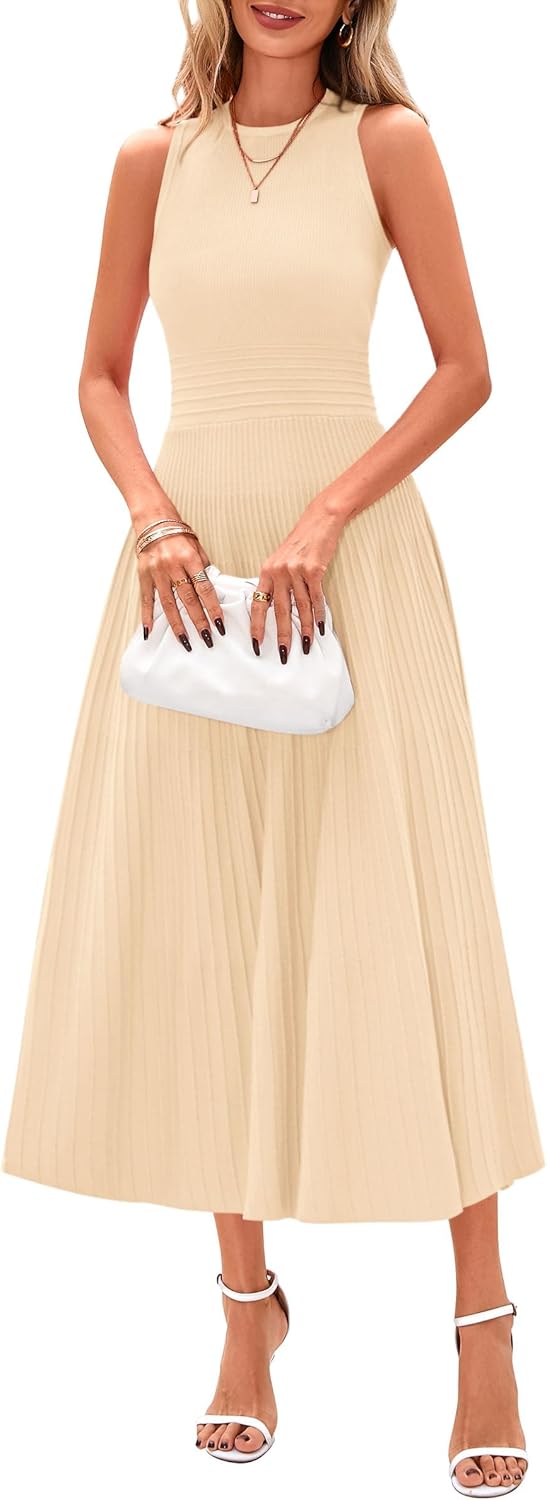PRETTYGARDEN Spring Casual Dresses for Women - Stylish Midi Look