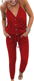 Adibosy Womens Rompers Summer Jumpsuits Sleeveless Overalls
