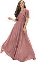 KOH KOH Womens Cinnamon Rose Pink Modest Maxi Dress - Plus Size