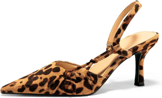 Coutgo Womens Slingback Kitten Heels for Elegant Occasions