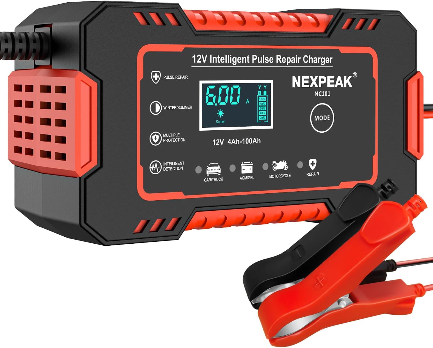 Smart 12V Car Battery Charger by NEXPEAK