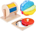 Montessori Baby Toys Play Kit - Mirror, Puzzle, Drum, Rainbow Ball