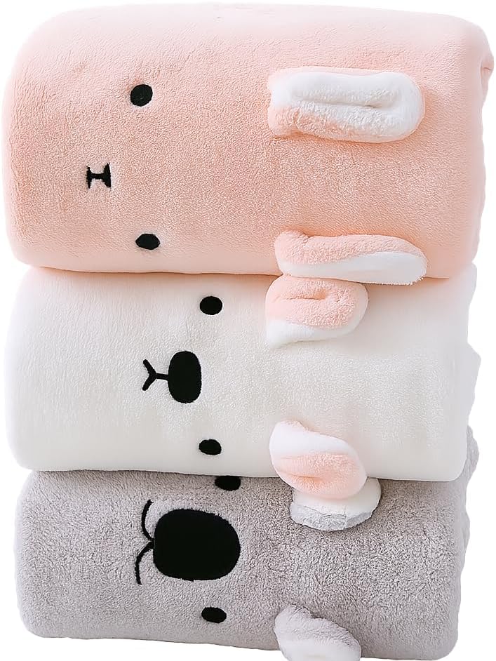 Ultra-Soft Hooded Toddler Bath Towels 3-Pack for Kids 57x27ft