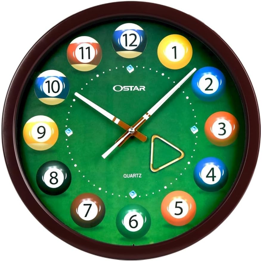 OSTAR Big Billiard Pool Ball Wall Clock for Game Room Decor