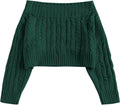 V Neck Button Knit Crop Sweater - Cozy Off-Shoulder Style
