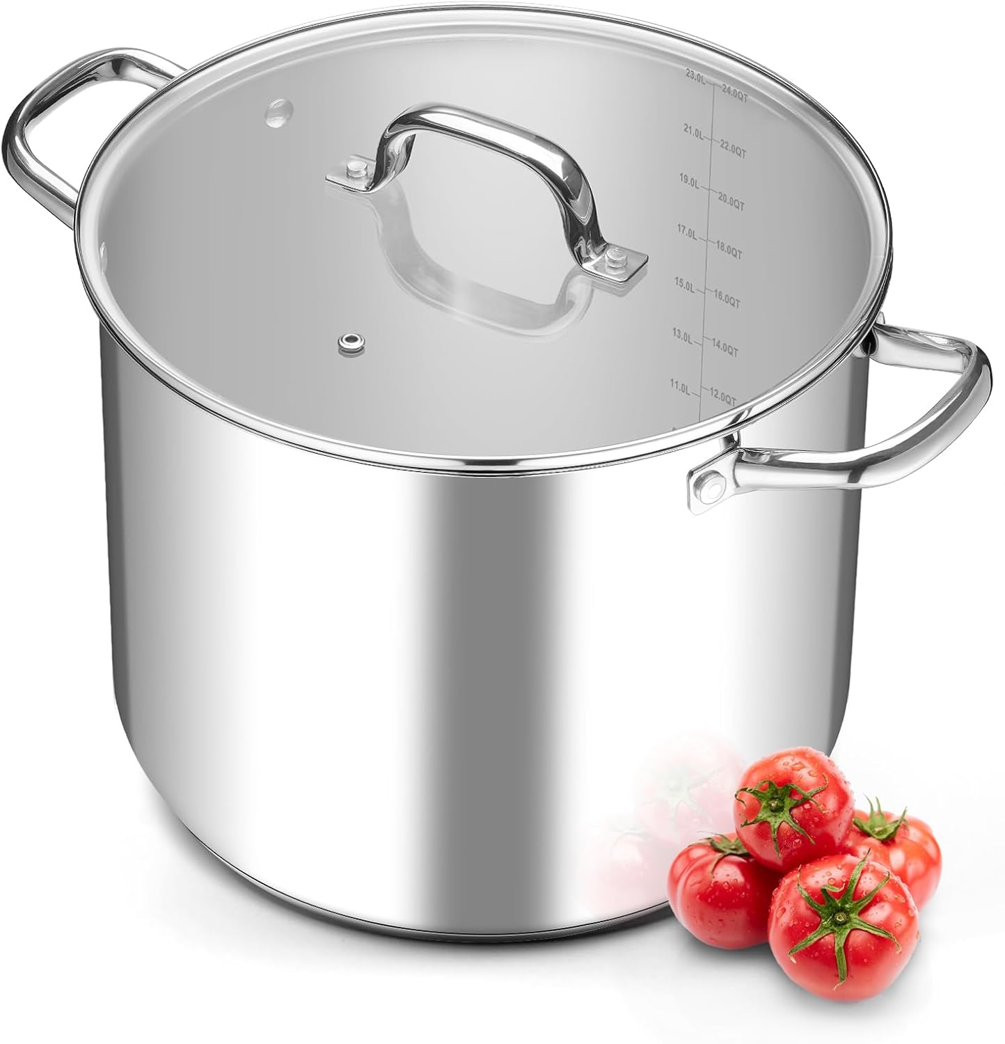 Leonyo 24QT Stainless Steel Stock Pot for Cooking and Stewing