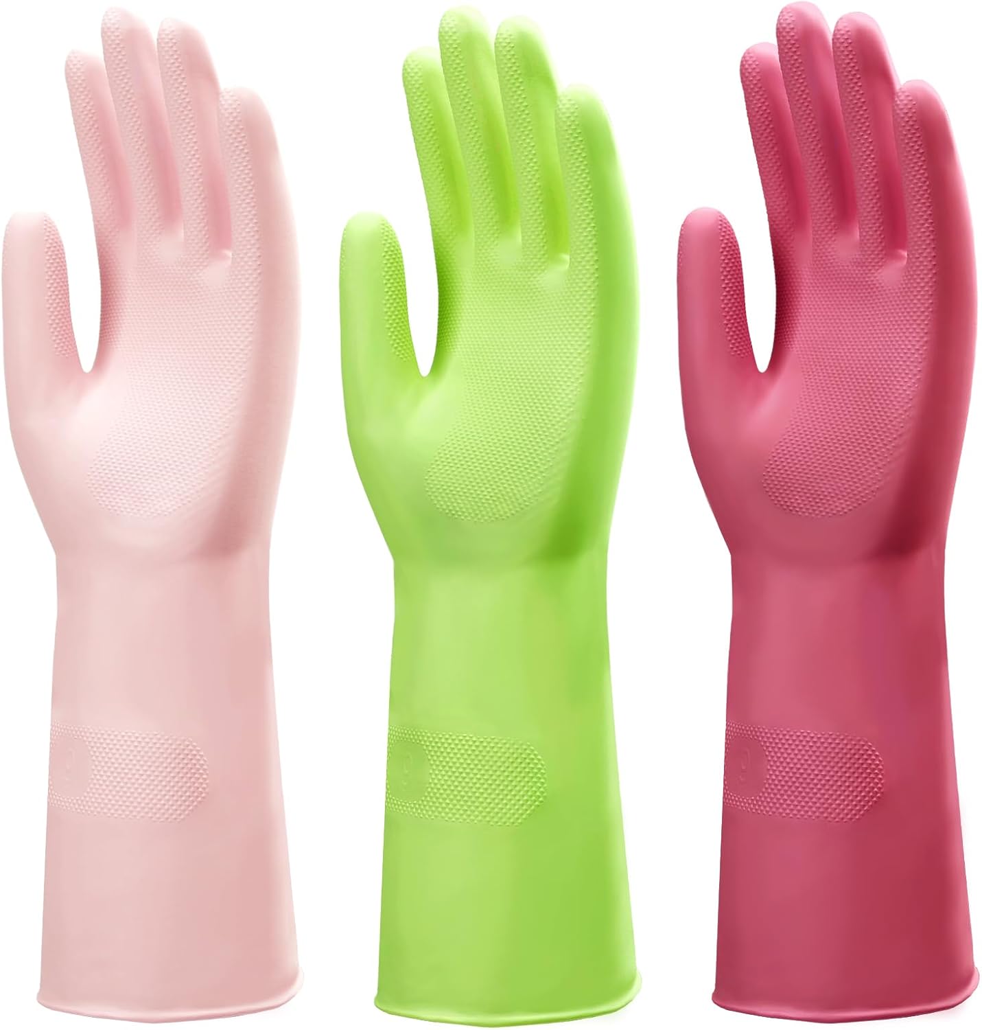 3 Pairs Reusable Cleaning Gloves Set - Flexible & Durable