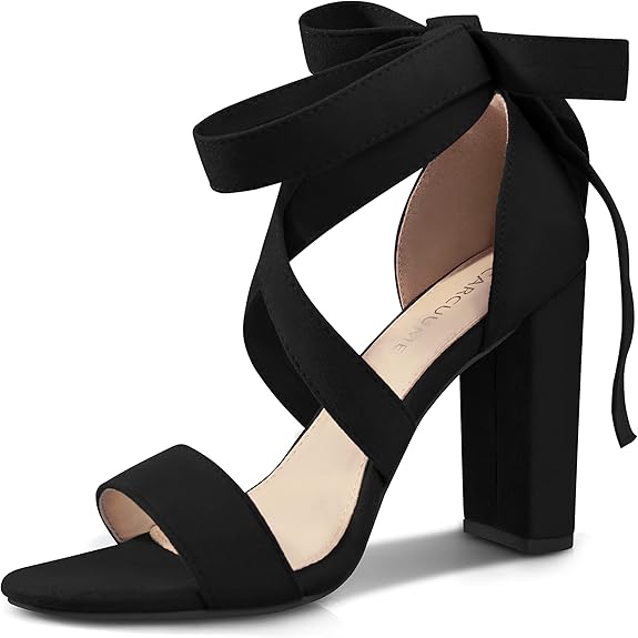 Strappy Heels for Women - Chunky High Heeled Sandals