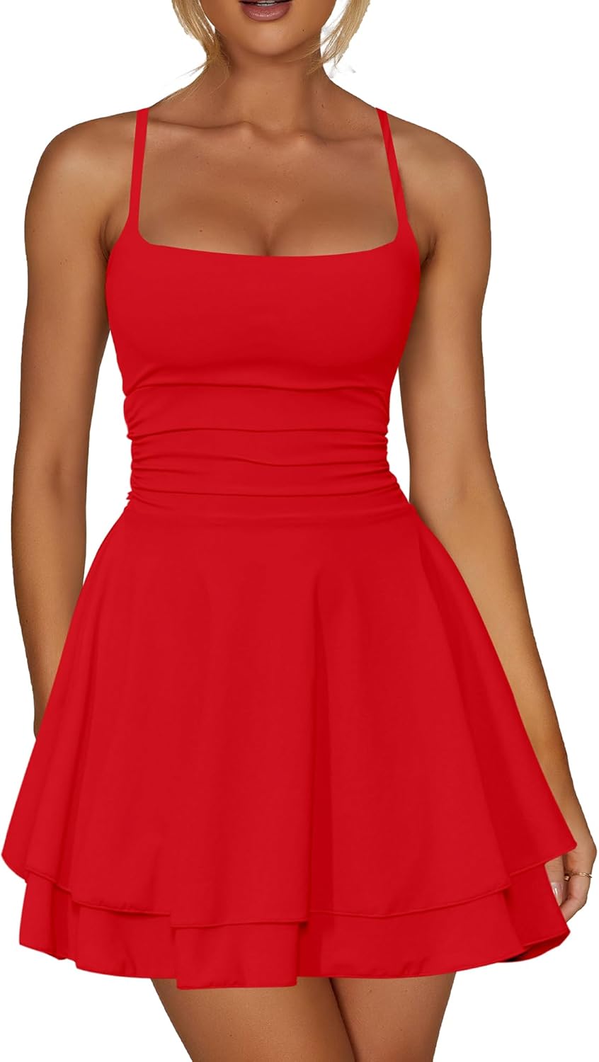 Kaximil Women's Sexy Ruffle Mini Dress for Party and Club